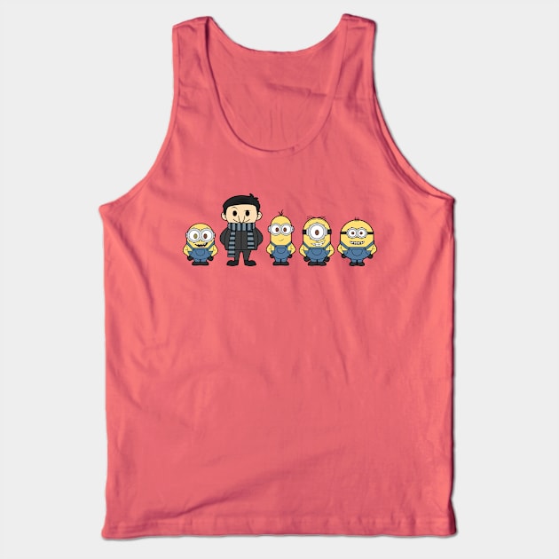 Young Gru and Minions Tank Top by liora natalia